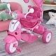 preview thumbnail 2 of 5, Qaba Children Ride-On Moped Tricycle with an Interesting/Stylish Design & Interactive Music & Lighting Functions, Pink