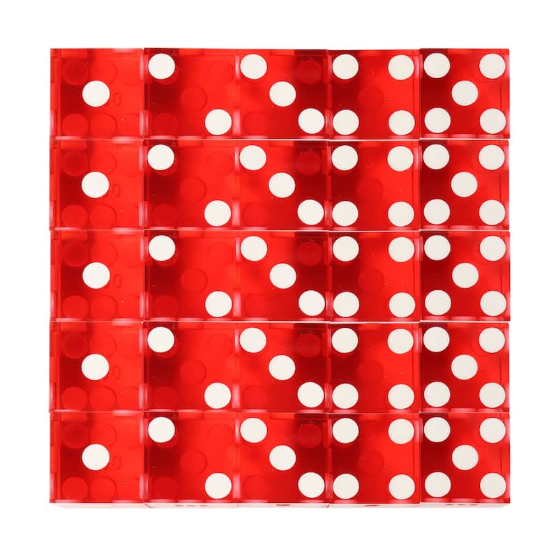 GSE™ 25-Pack AAA Grade 19mm Casino Craps Dice with Matching Serialized Numbers for RPG, Dice Stacking, Yahtzee Dice Games - Red