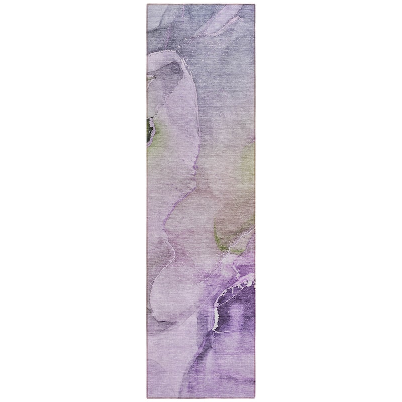Machine Washable Indoor/ Outdoor Abstract Chantille Rug