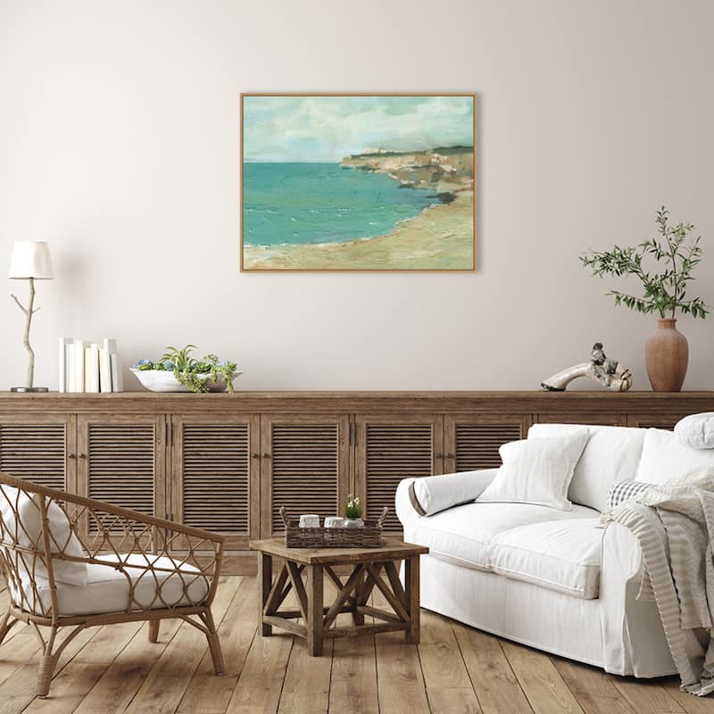 Amanti Art Sun Drenched Cliffs I by Ethan Harper Framed Canvas Wall Art Print - Sylvie Maple