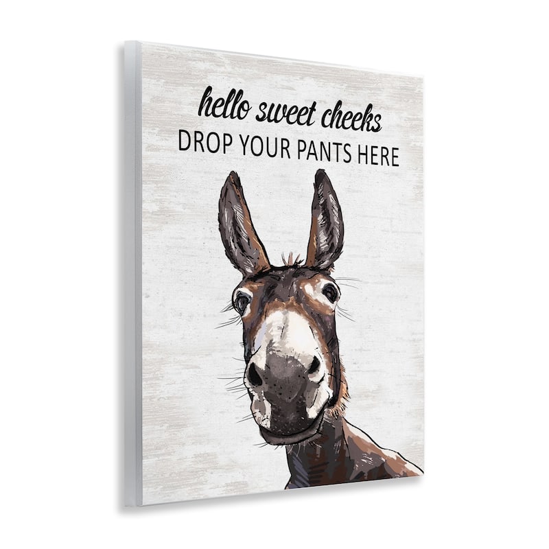 Stupell Sweet Cheeks Laundry Donkey Wall Plaque Art Design By Lettered and Lined