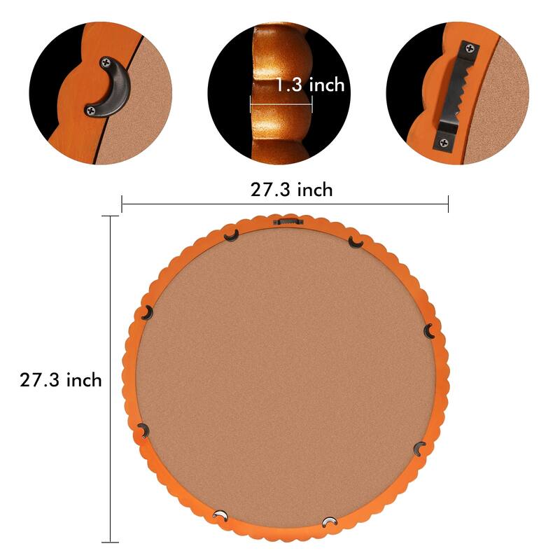 Signature Farmhouse Beaded Round Wall Mirror