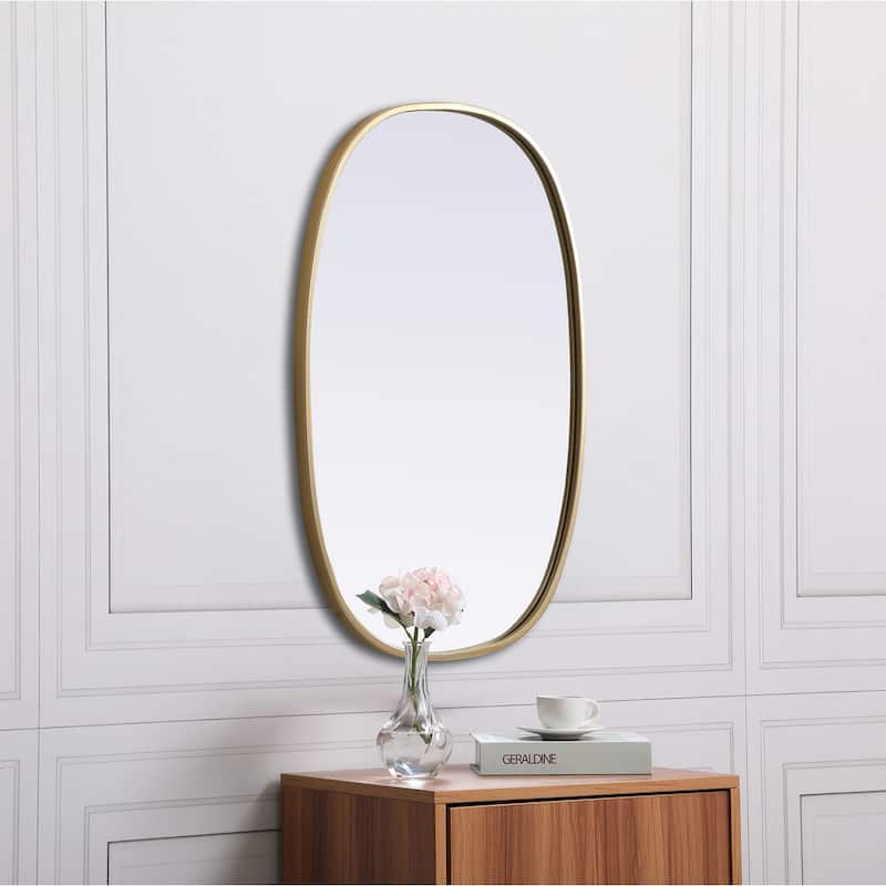 Indigo Home Metal Frame Oval Mirror 20x30 Inch