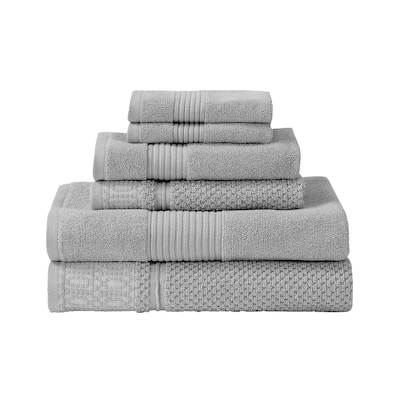 Modern Threads 6-Piece Jacquard Towel Set Astra - 100% Cotton, Bath, Hand & Washcloths - Modern Geometric Pattern
