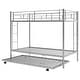 preview thumbnail 21 of 43, Stylish Twin over Twin Bunk Bed with Trundle and Two ladders, Black