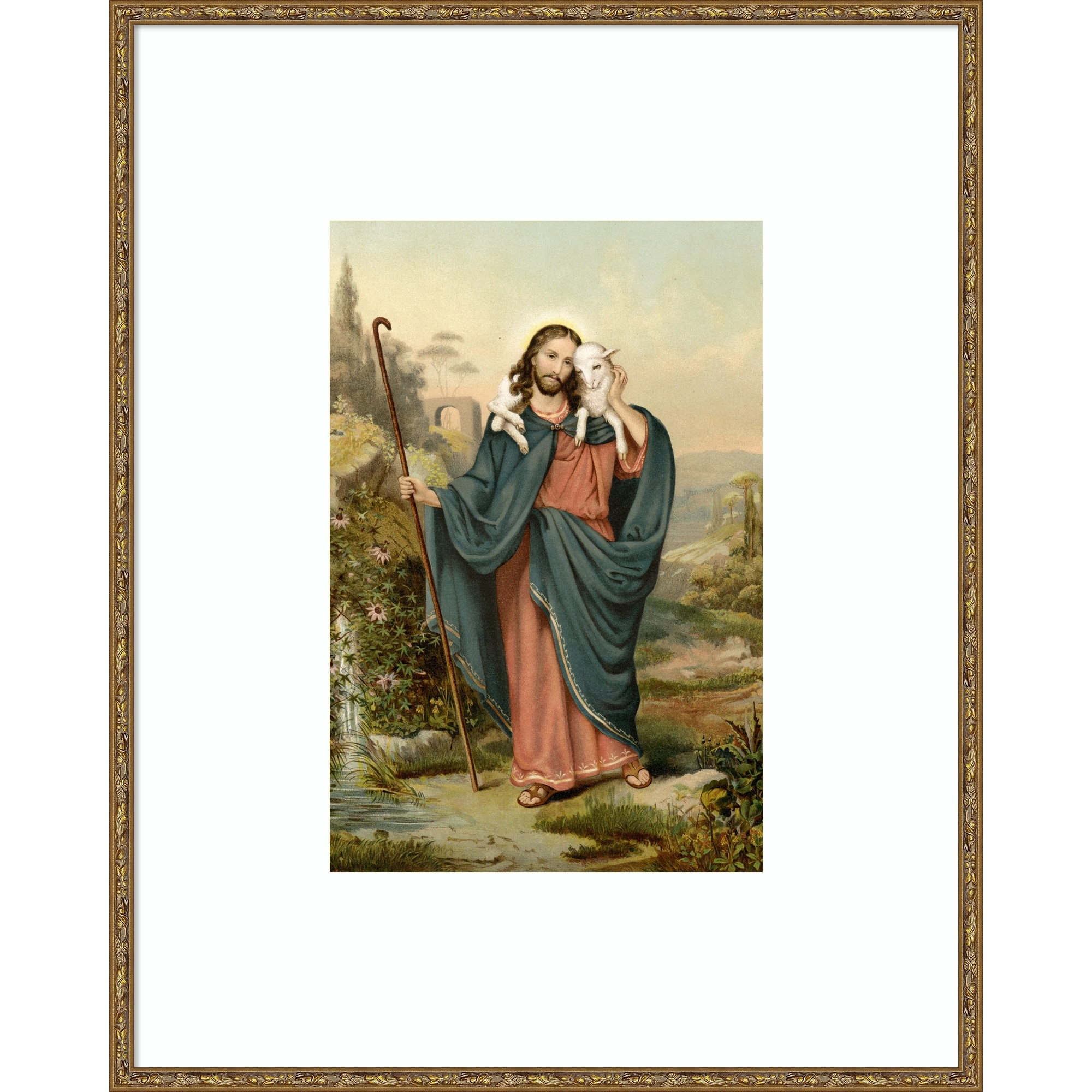 The Good Shepherd by Wilhelm Ebbinghaus Wood Framed Wall Art Print