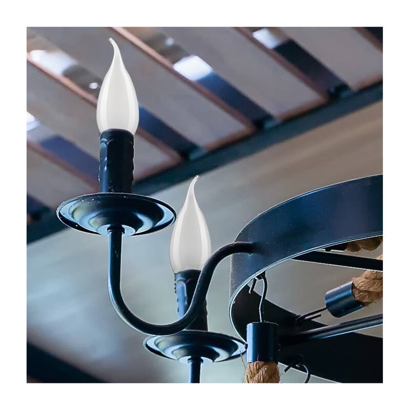 4 Watt CA10 LED Frost Finish Medium Base 5000K 120 Volt 2-Pack