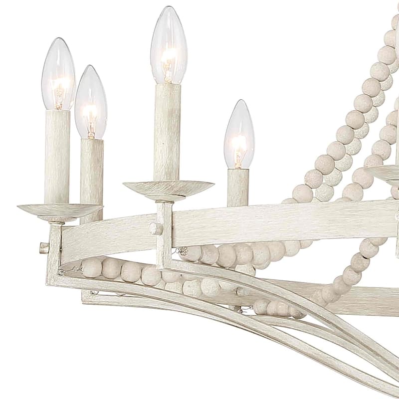 Fidenza Empire 12-light Farmhouse Coastal Beaded Chandelier with UL Certified - 40''