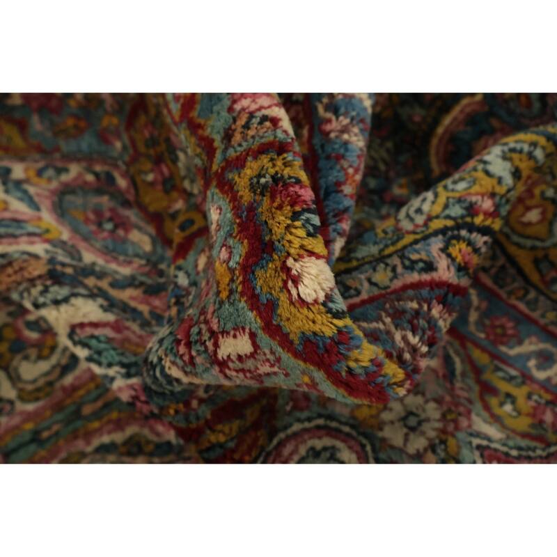 Hand Knotted Oriental 100% Wool Carpet Traditional Floral Beige & Ivories Kerman Area Rug - 15' 2'' X 8' 6''