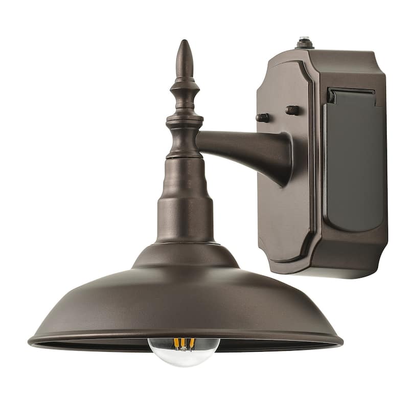 1-Light Plate Design Outdoor Wall Lights - 11"D×11"W×9.6"H