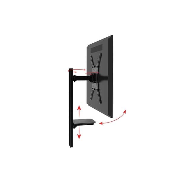 Shop Monoprice Full Motion Wall Mount Bracket With Height Adjustment Support Shelf For Medium 32 55in Tvs Up To 66 Lbs Overstock 20543111