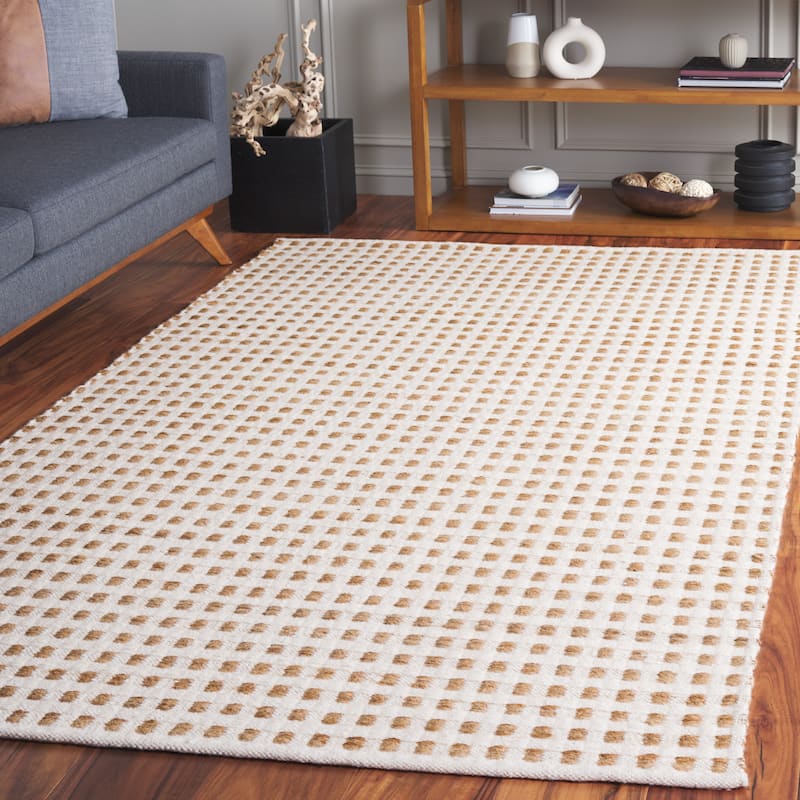 SAFAVIEH Hand-Woven Natura Adriene Transitional Wool Rug - 5' x 8' - Natural/Ivory