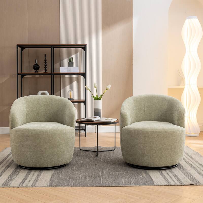 Armchair with black powder coated metal ring