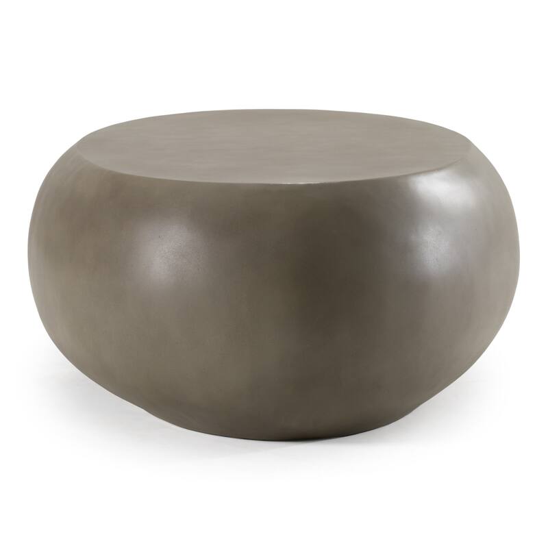 Denny Modern Grey Concrete Large Oval Coffee Table