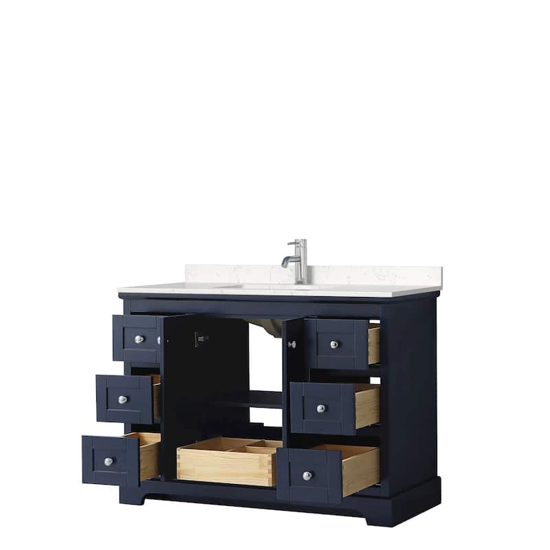 Avery 48 Inch Single Vanity, Cultured Marble Top