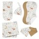 preview thumbnail 1 of 4, Woodland Animal Toile 7-piece Newborn Baby Layette Set - Blue Grey Green and Brown Gender Neutral Forest Animals Bear Deer Fox