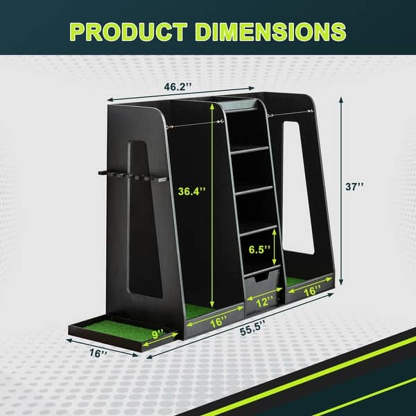 Golf Bag Storage Organizer for Garage, Premium Wooden 2 Golf Bags Rack with Drawer, Easy Assemble Golf Club Stand/Holder