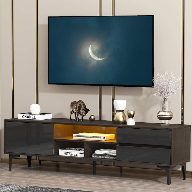 TV Stand for TVs up to 65",Entertainment Center with RGB LED Lights - 62.99inch*13.78inch*17.72inc