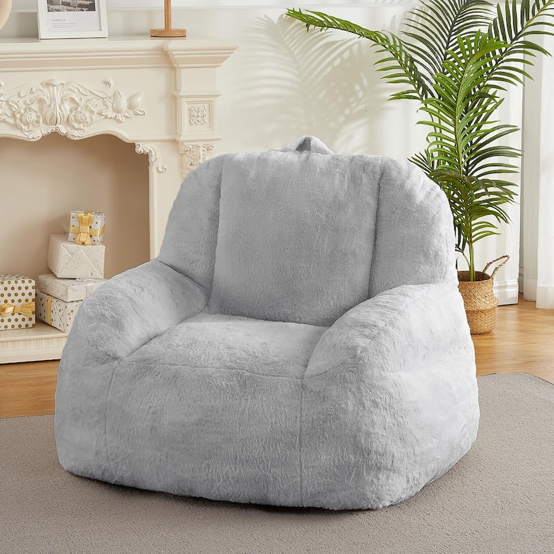 Large Bean Bag Chair, Comfortable Lounge Chair with Armrests - Grey