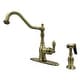 preview thumbnail 22 of 20, American Classic Single-Handle Kitchen Faucet with Brass Sprayer Antique Brass