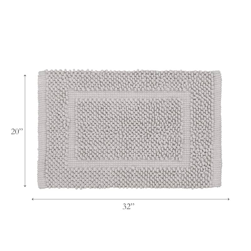 Sophie Border Ultra-plush Chenille Non-Slip Cotton Bath Mat