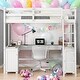 preview thumbnail 2 of 32, Contemporary Design Full Size Loft Bed with U-shaped Desk, Drawers and Multiple Storage Shelves, Study or Leisure Space, White