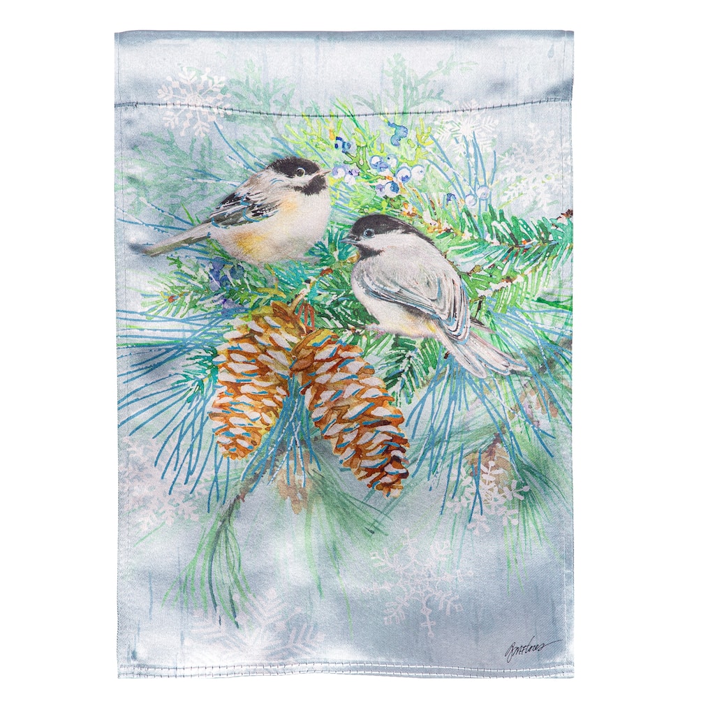 12.5 in. x 18 in. Winter Frost Lustre Garden Flag