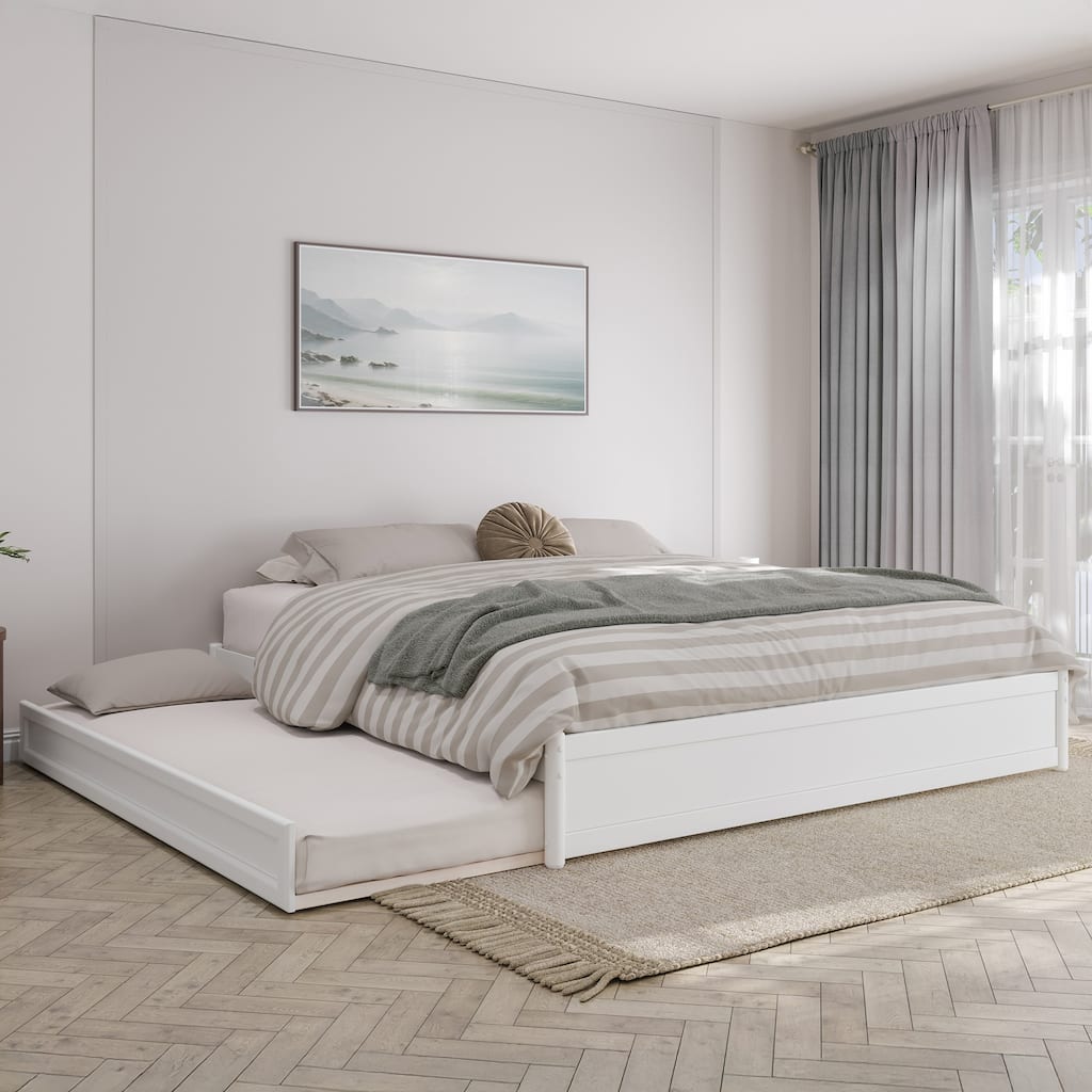 Barcelona Panel Platform Bed with Twin XL Trundle