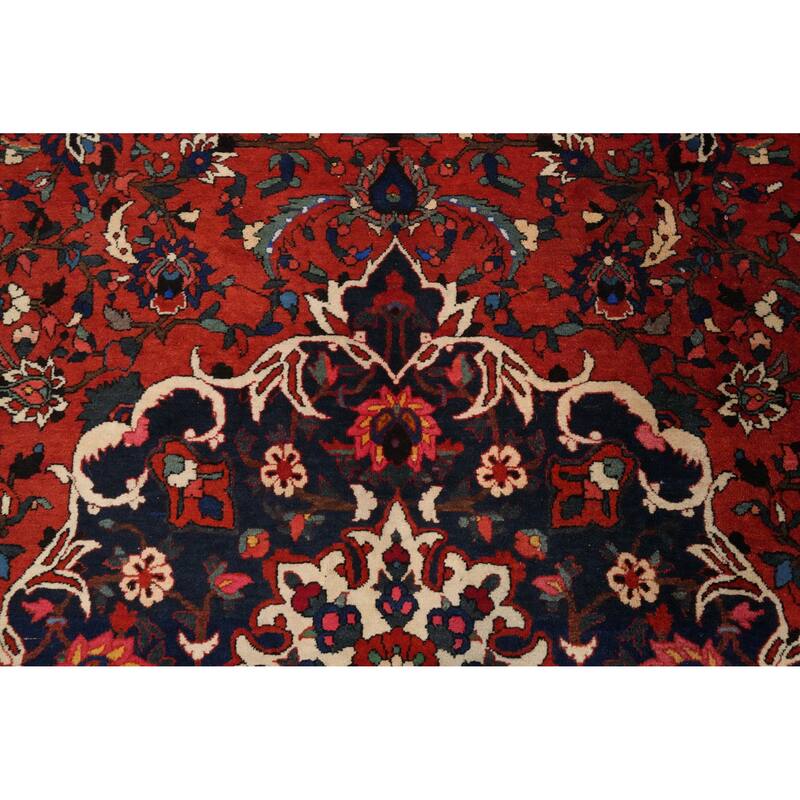 Hand Knotted Oriental 100% Wool Carpet Traditional Floral Oranges & Rust Bakhtiari Area Rug - 10' 3'' X 6' 10''