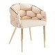preview thumbnail 10 of 13, Set of 2 Luxury Handmade Accent Chair with Gold Legs, Modern Velvet Armchair for Living Room and Bedroom
