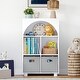 preview thumbnail 15 of 14, Kids Curve Appeal 23 in. 4 Cubby Bookcase – White with Optional Bins