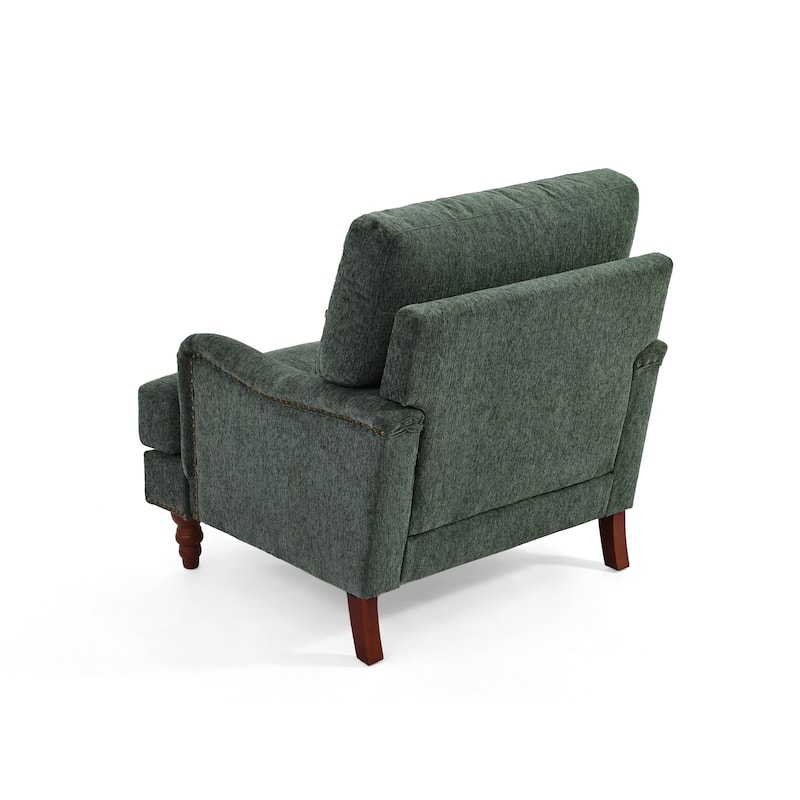 Set of 2 Mid Century Chenille Upholstered Accent Chairs