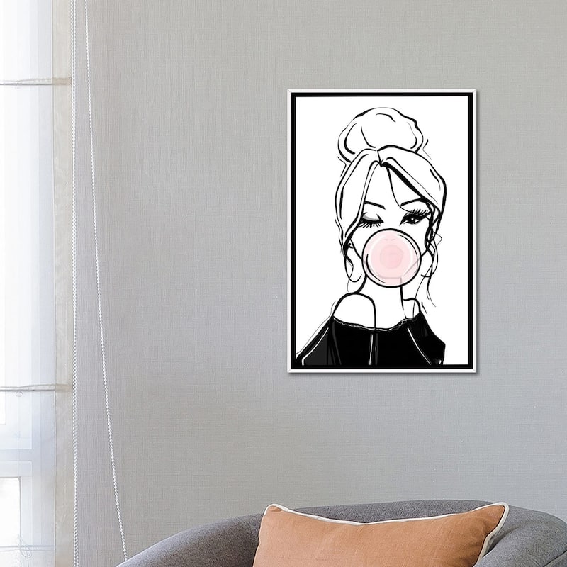 iCanvas "Bubble Gum Wink" by Sabina Fenn Framed Canvas Print