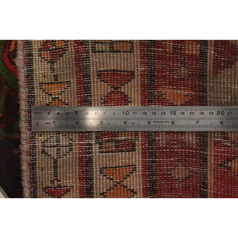 Hand Knotted Oriental 100% Wool Carpet Traditional Geometric Greys & Charcoal Ardebil Runner Rug - 9' 7'' X 4' 0''