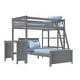 preview thumbnail 6 of 28, Max and Lily L Shaped Twin over Twin Bunk Bed with Bookcase and Desk