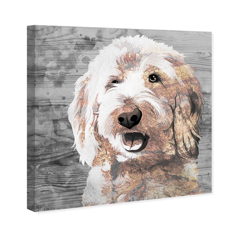 Wynwood Studio Canvas Animals Love my Labradoodle White and Rustic Wall Art Canvas Print