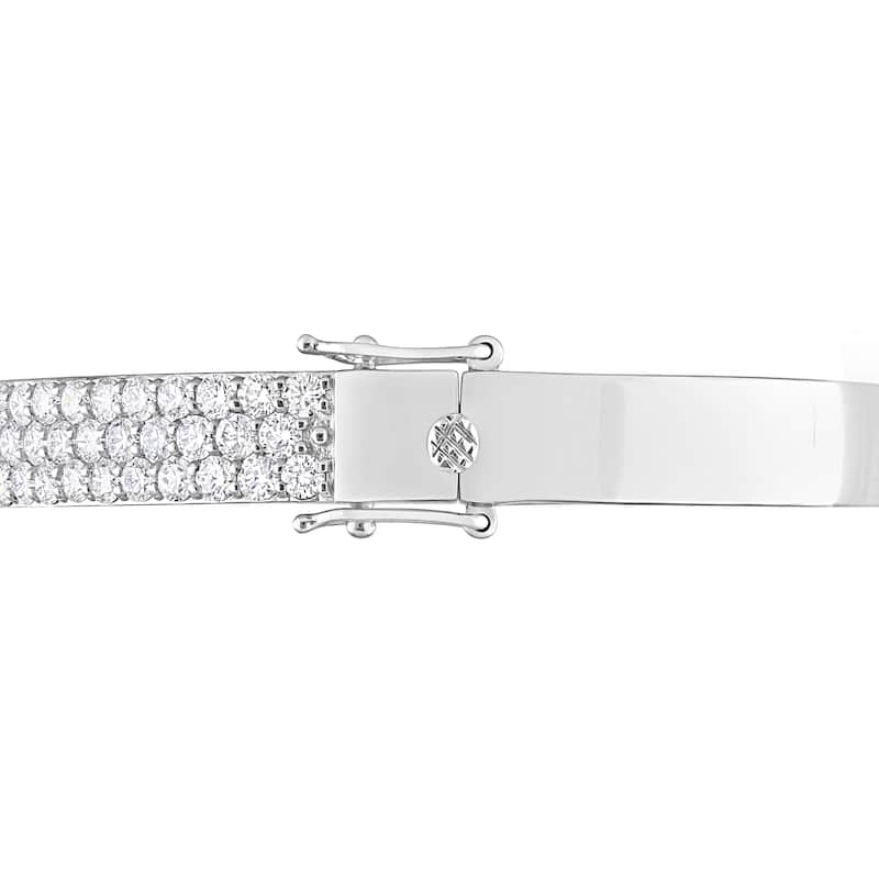 5 3/4ct TW Lab-Grown Diamond 3-Row Bangle in 14k White Gold - 7.5 in.
