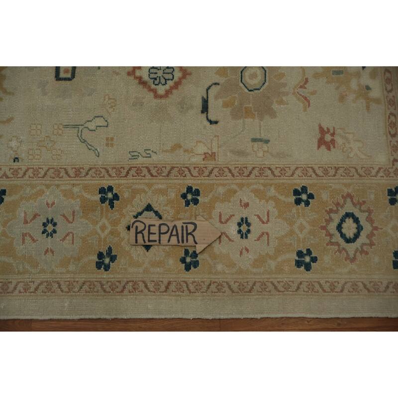 Hand Knotted Oriental 100% Wool Carpet Traditional Floral Greys & Charcoal Ziegler Area Rug - 9' 9'' X 7' 7''