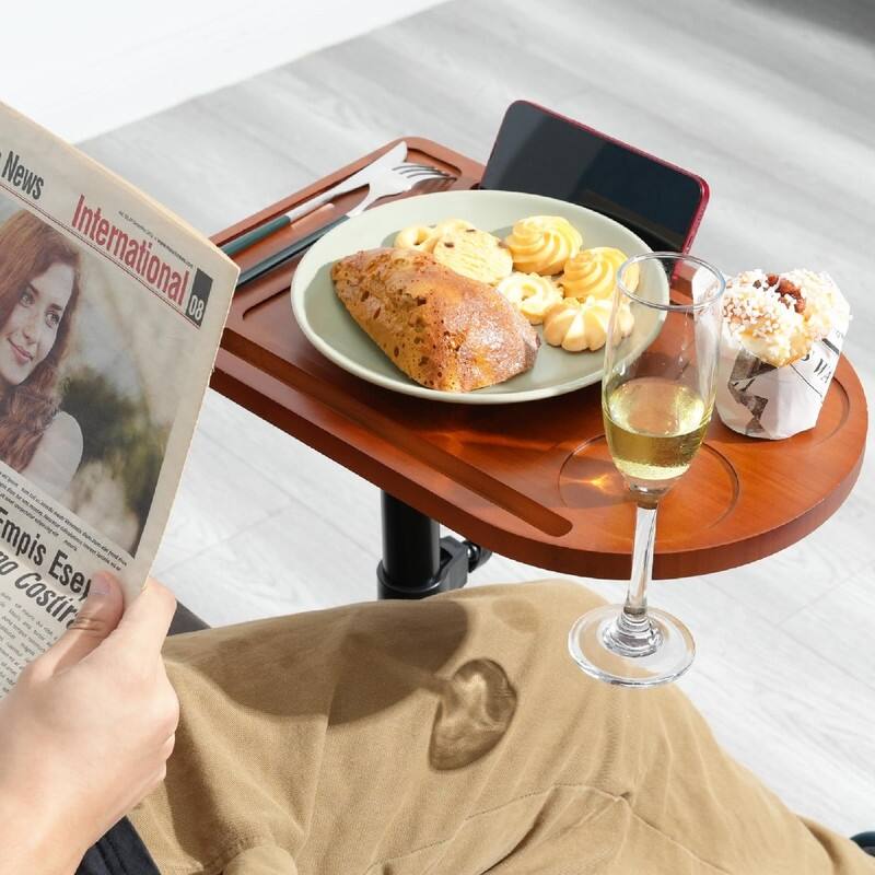 360° Rotatable Sofa Tray Table - 15.7"D x 9.8"W x 25"H