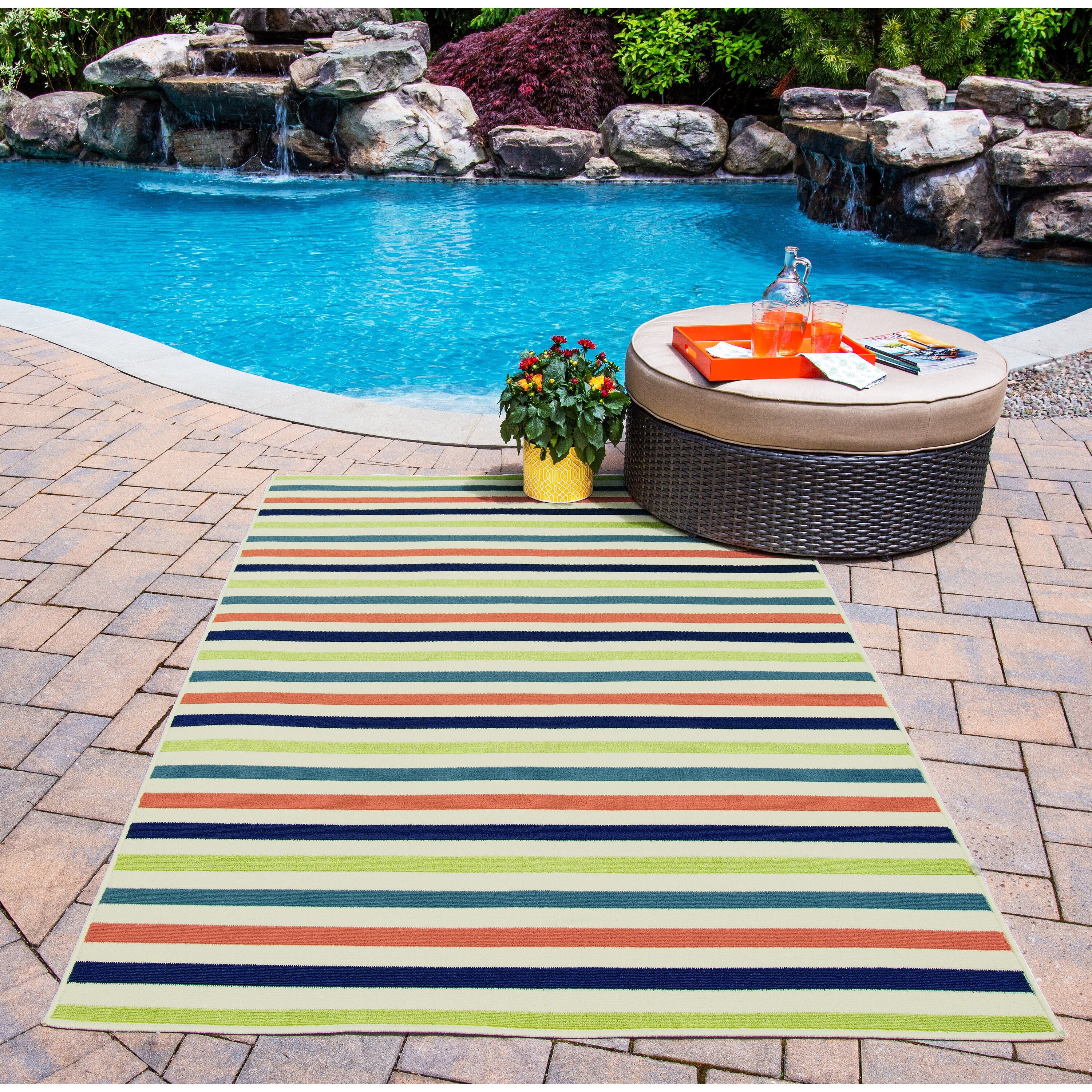 Fab Habitat Cancun Indoor Outdoor Rug Lemon Multicolor 4 X 6 Fab Habitat Cancun Indoor Outdoor Rug