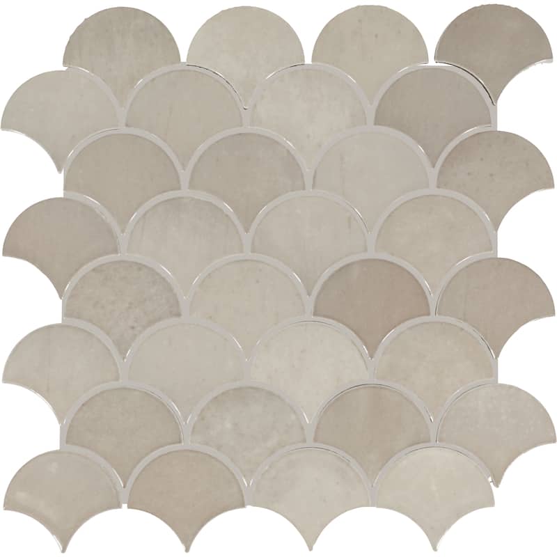 Daltile Miramo 3" Ceramic Fan Wall Mosaic (10 PC Per Carton) (10.20 SQFT Per Carton) - Sand