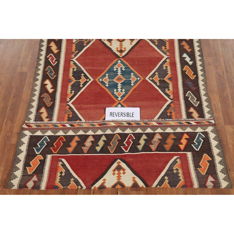 Tribal Kilim Qashqai Persian Vintage Area Rug Handmade Wool Carpet - 4'6"x 7'10"