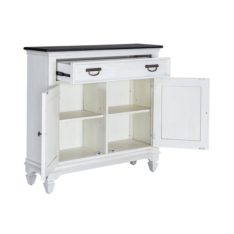 Allyson Park Wirebrushed White Charcoal 42 Inch Accent Hall Console