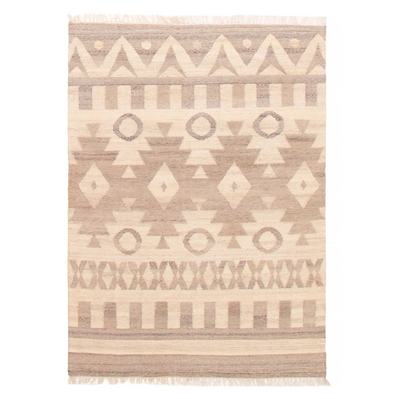 Ankara Ivory Kilim 5'3" x 7'5" - 5'3 x 7'5 - Ivory - 5'3 x 7'5