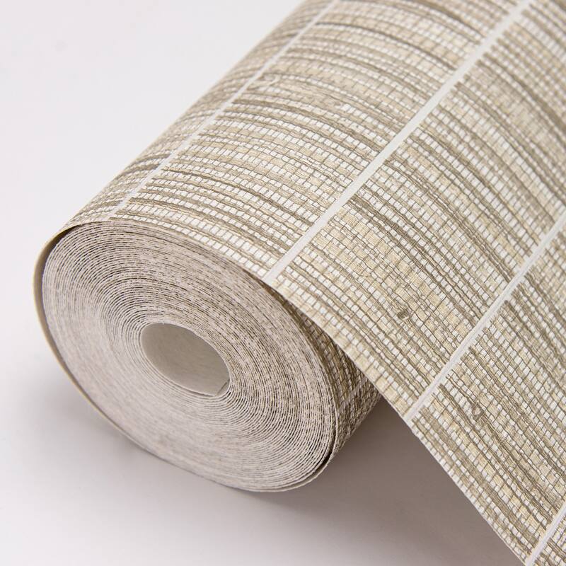 Warner Luz Grey Faux Grasscloth Wallpaper