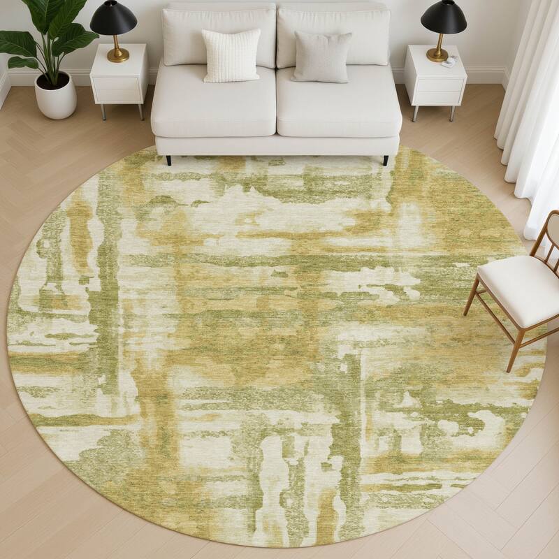 Premium Washable Super Soft Modern Glam Mayfield Rug - Aloe - 8' x 8'