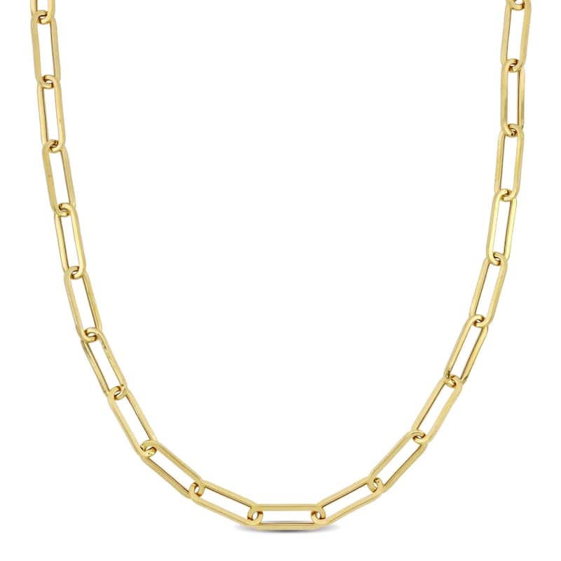 Miadora 4.3mm Polished Paperclip Chain Necklace in 14k Yellow Gold Yellow Gold-18 in