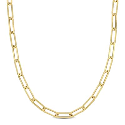 Miadora 4.3mm Polished Paperclip Chain Necklace in 14k Yellow Gold Yellow Gold-18 in