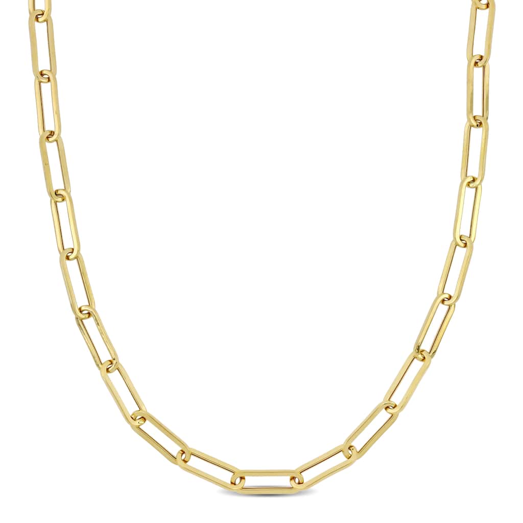Miadora 4.3mm Polished Paperclip Chain Necklace in 14k Yellow Gold Yellow Gold-18 in