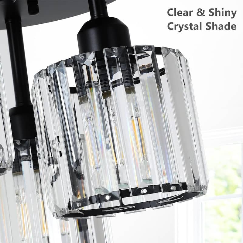 Semi Flush Mount Ceiling Light,3-Light Close to Ceiling Light Fixtures,Kitchen Light Fixtures with Shade,Hallway Light Fixtures